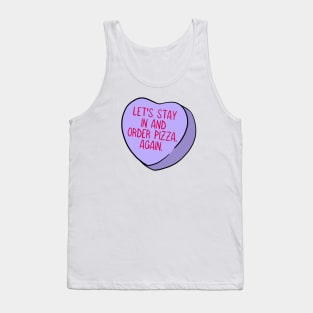 Funny Candy Heart Pizza Tank Top